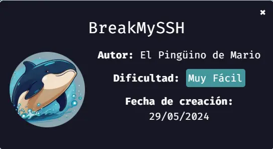 Dockerlabs - BreakMySSH